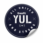 Load image into Gallery viewer, CrossFit YUL "All United and Strong" Premium 3-Inch Circular Sticker