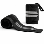 Load image into Gallery viewer, Training Wrist Wraps – Black / Grey Stripes
