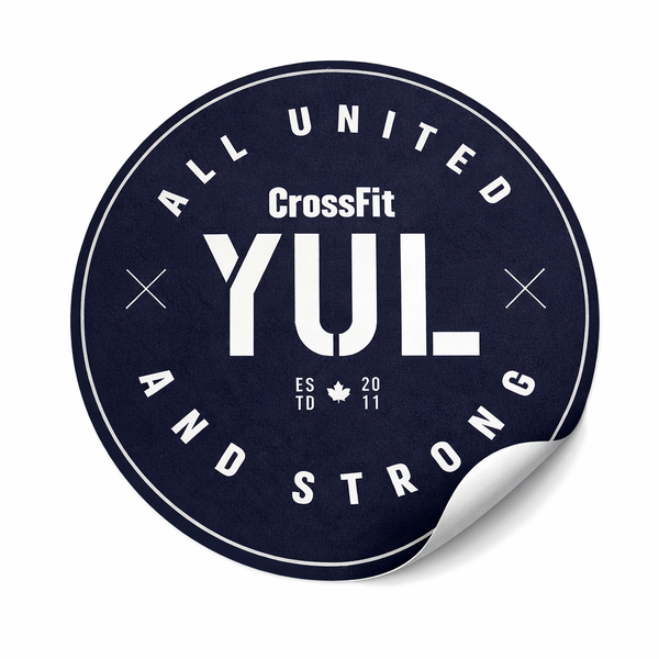 Autocollant Circulaire CrossFit YUL « All United and Strong » - 3 po