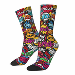 Load image into Gallery viewer, Unisex Mid-Calf Graphic Socks – Bold Cartoon Print
